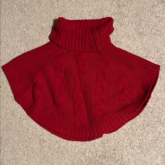 Carter’s Red Turtleneck Sweater/Cape - Picture 3 of 3
